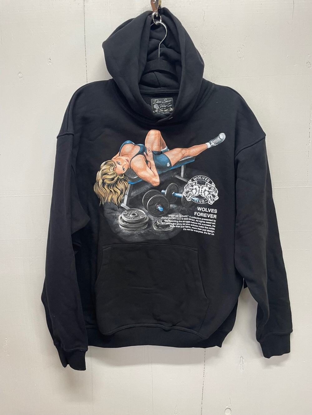 Darc Sport Wolves Club Black Hoodie Medium #959-1000 New With Tags